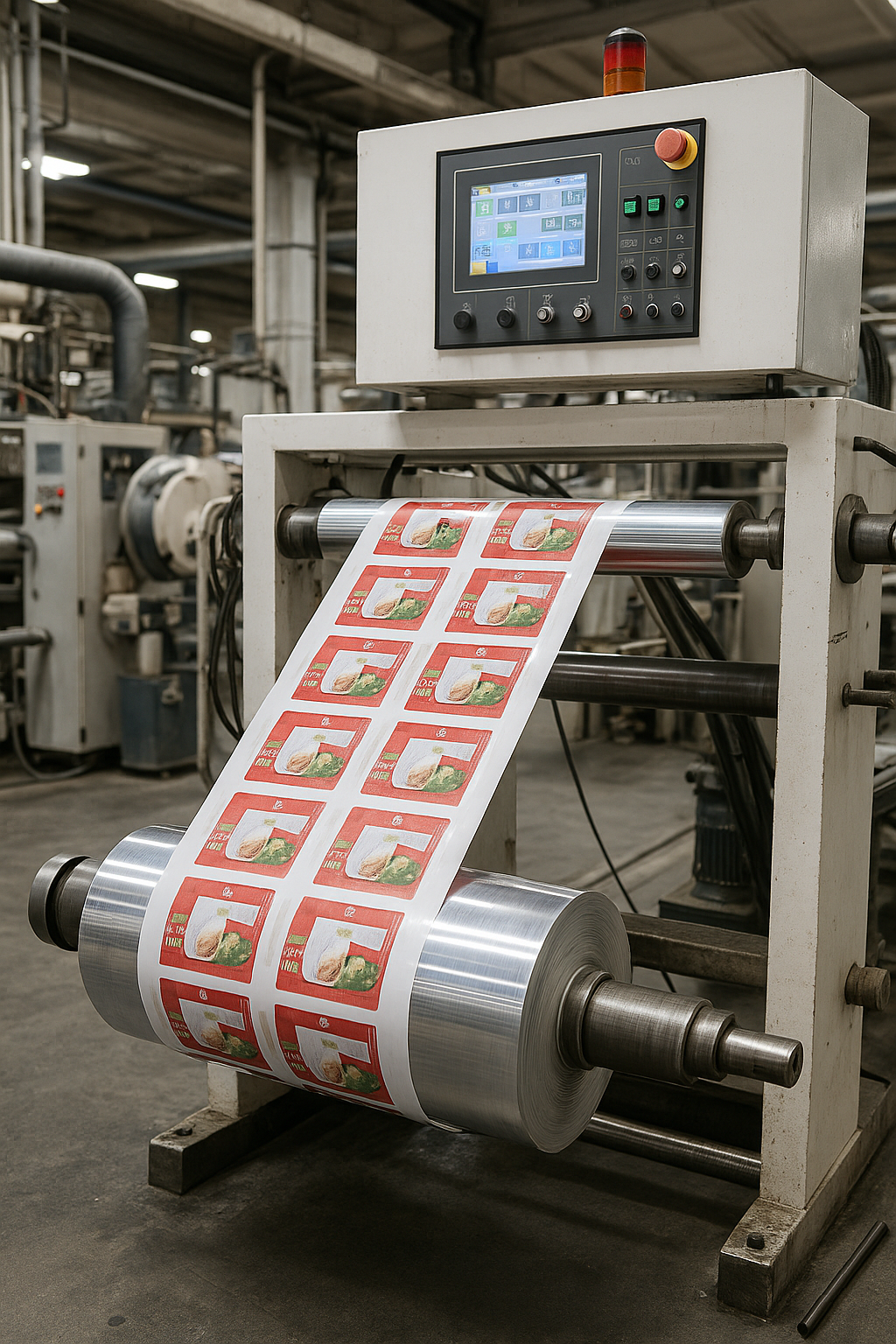 不干膠模切與排廢工藝示意圖