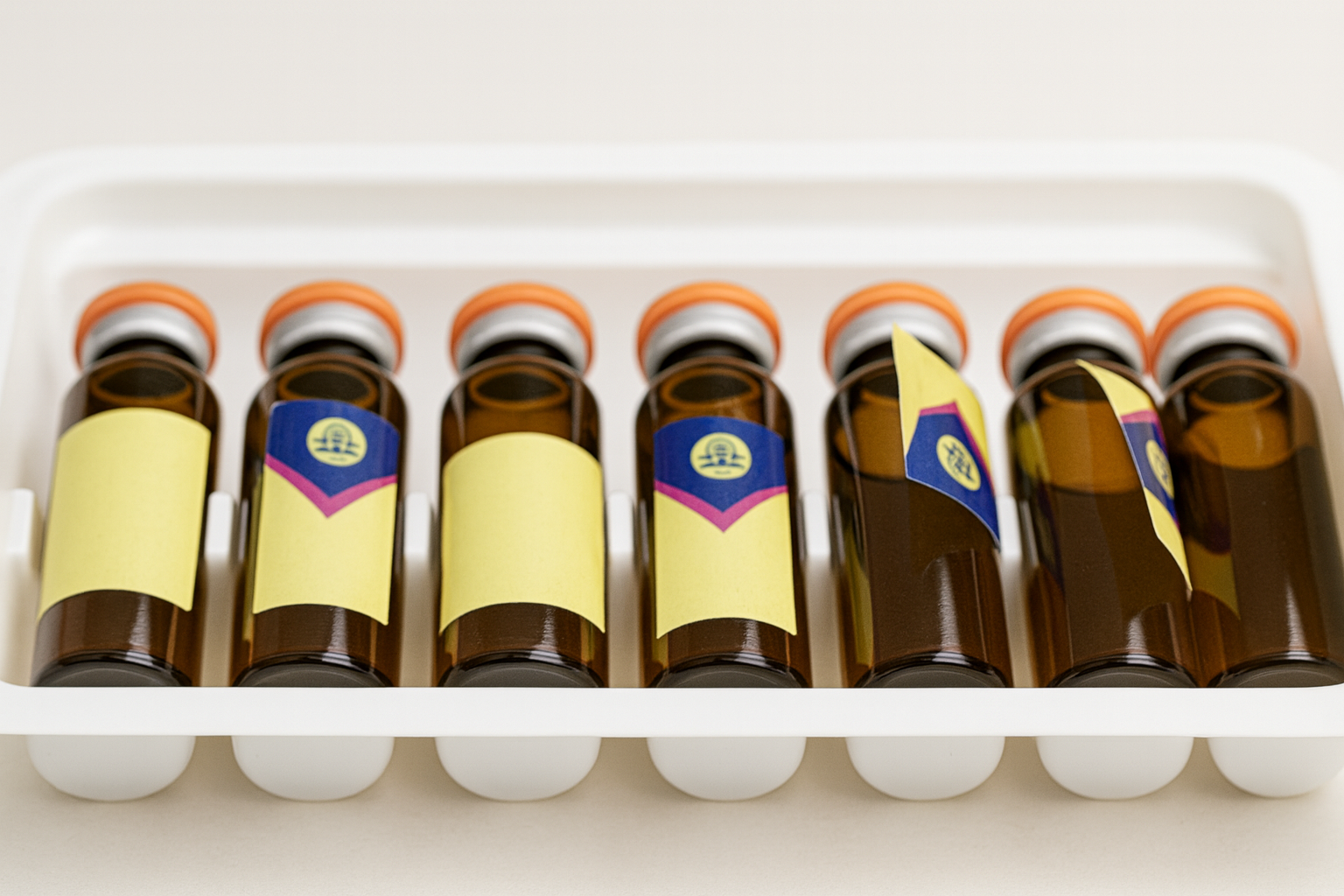 不同瓶體形狀對不干膠標簽貼標起翹的影響示意圖