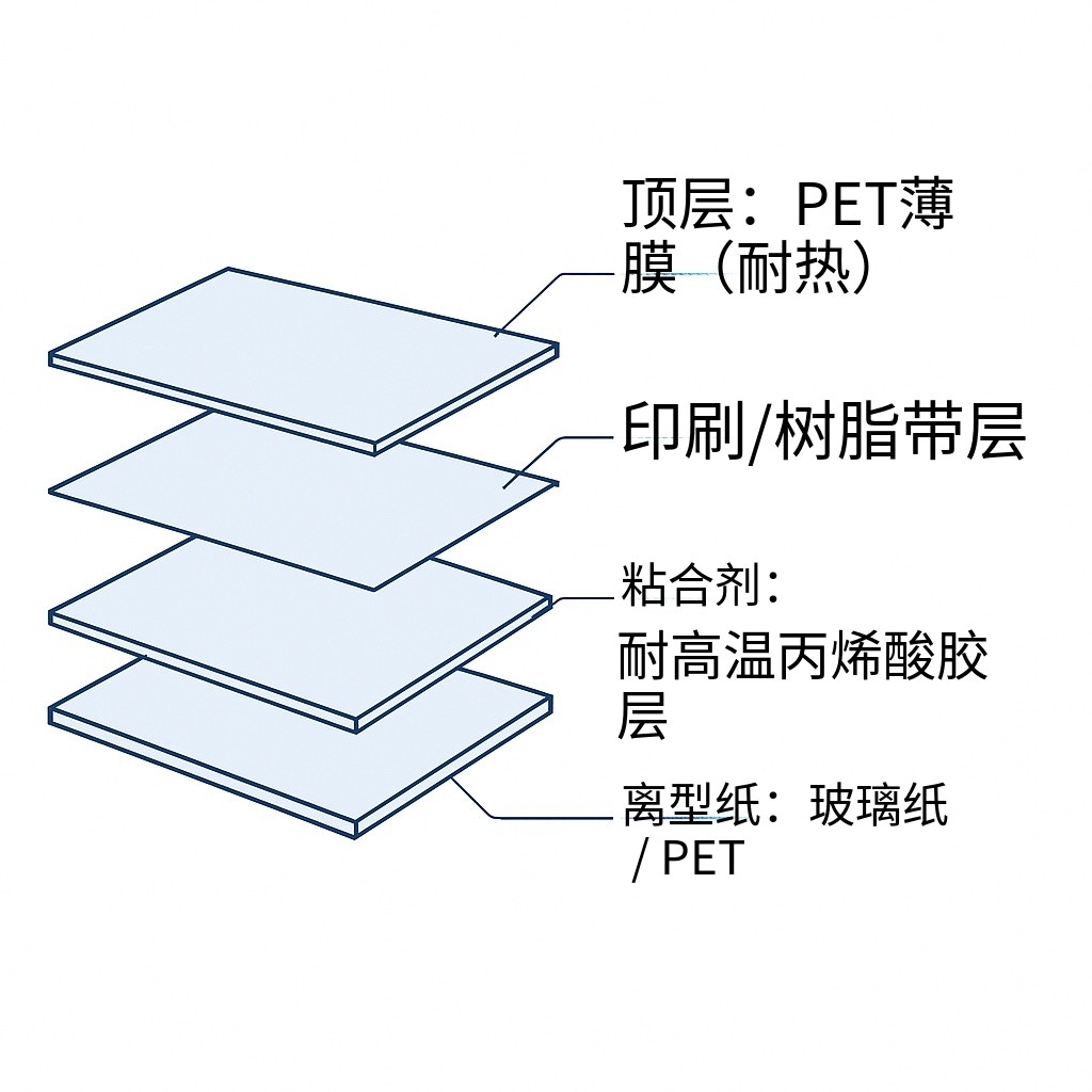 耐高溫不干膠標簽結構示意圖